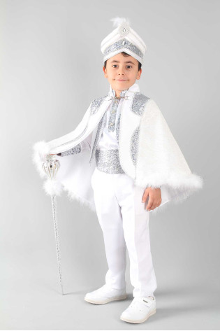 Taşlı Beyaz Lacivert Pelerinli Sünnet Takımı