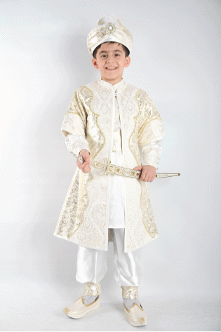 Deseli Krem Kaftan Sünnet Takımı