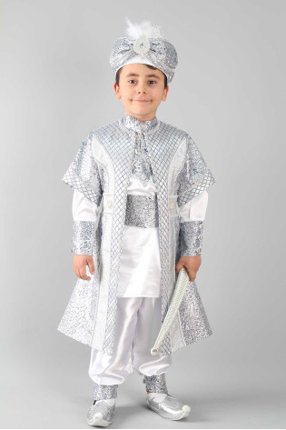 Osmanlı Beyaz Lacivert Şehzade Sünnet Takımı
